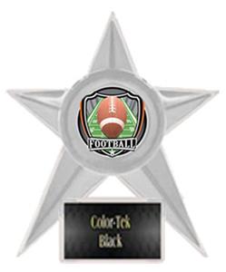 CLEAR TROPHY/BLACK TEK LABEL - SHIELD FOOTBALL MYL