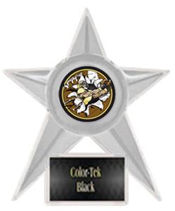 CLEAR TROPHY/BLACK TEK LABEL - BUST-OUT FOOTBALL M