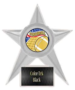 CLEAR TROPHY/BLACK TEK LABEL - AMERICANA FOOTBALL 