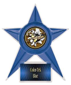 BLUE TROPHY/BLUE TEK LABEL - BUST-OUT FOOTBALL MYL