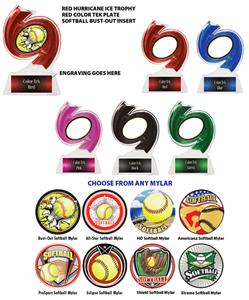 BLACK TROPHY/BLACK TEK PLATE - BUST-OUT SOFTBALL M