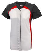 Womens Pulse Short Sleeve Faux Softball Jersey Womens Pulse Short Sleeve Faux Softball Jersey