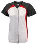 Womens Pulse Short Sleeve Faux Softball Jersey