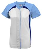Womens Pulse Short Sleeve Faux Softball Jersey Womens Pulse Short Sleeve Faux Softball Jersey