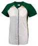 Womens Pulse Short Sleeve Faux Softball Jersey