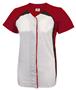 Womens Pulse Short Sleeve Faux Softball Jersey