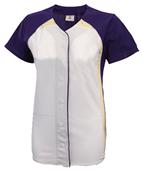 Womens Pulse Short Sleeve Faux Softball Jersey Womens Pulse Short Sleeve Faux Softball Jersey
