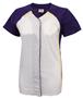 Womens Pulse Short Sleeve Faux Softball Jersey