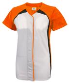 Womens Pulse Short Sleeve Faux Softball Jersey Womens Pulse Short Sleeve Faux Softball Jersey