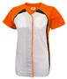 Womens Pulse Short Sleeve Faux Softball Jersey