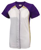 Womens Pulse Short Sleeve Faux Softball Jersey Womens Pulse Short Sleeve Faux Softball Jersey