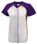 Womens Pulse Short Sleeve Faux Softball Jersey