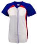 Womens Pulse Short Sleeve Faux Softball Jersey