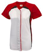 Womens Pulse Short Sleeve Faux Softball Jersey Womens Pulse Short Sleeve Faux Softball Jersey