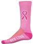 Cancer Awareness Pink Ribbon Crew Socks (1-Pair)
