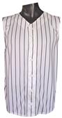 Pinstripe Sleeveless Button Knit Jersey CLOSEOUT