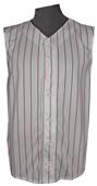 Pinstripe Sleeveless Button Knit Jersey CLOSEOUT