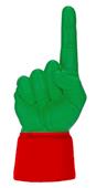 UltimateHand Foam Finger Kelly Hand/Jersey Combo