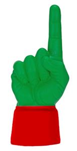 SCARLET JERSEY / KELLY GREEN HAND