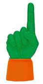UltimateHand Foam Finger Kelly Hand/Jersey Combo