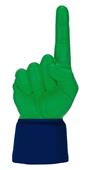 UltimateHand Foam Finger Kelly Hand/Jersey Combo