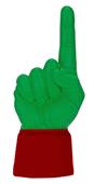 UltimateHand Foam Finger Kelly Hand/Jersey Combo