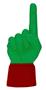 UltimateHand Foam Finger Kelly Hand/Jersey Combo