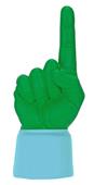 UltimateHand Foam Finger Kelly Hand/Jersey Combo