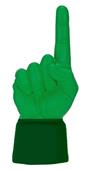 UltimateHand Foam Finger Kelly Hand/Jersey Combo