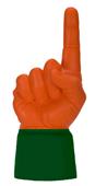 UltimateHand Foam Finger Orange Hand/Jersey Combo