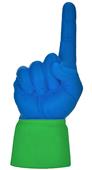 UltimateHand Foam Finger Royal Hand/Jersey Combo