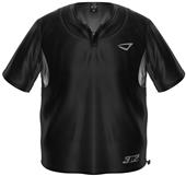 3n2 Short Sleeve Bullpen Baseball Pullover Black