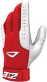 3n2 Sheepskin Leather Pro Bat Gloves Red/White