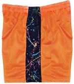 Fit2Win Mesh Orange Paint Splatter Athletic Shorts