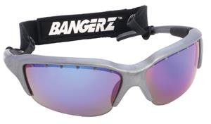 SILVER METALLIC FRAME / BLUE REVO LENSES