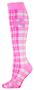 Cancer Awareness Plaid Pink Ribbon Socks (1-Pair)