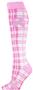 Cancer Awareness Plaid Pink Ribbon Socks (12+)
