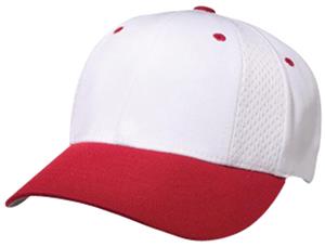 (COMBO) WHITE CROWN/RED VISOR
