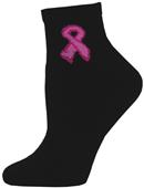 Red Lion Hope Black-Pink Ribbon 1/4 Crew Socks Red Lion Hope Black-Pink Ribbon 1/4 Crew Socks