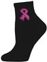 Red Lion Hope Black-Pink Ribbon 1/4 Crew Socks
