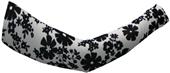 Svforza Womens White w/Black Flowers Sleeve Warmer