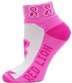 Red Lion Cancer Awareness Pink Ribbon Socks Red Lion Cancer Awareness Pink Ribbon Socks