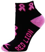 Red Lion Cancer Awareness Ribbon Socks Red Lion Cancer Awareness Ribbon Socks