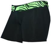 Svforza Black/Green Zebra 6" Compression Shorts