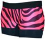 Pink Zebra/Black Band 4" Compression Shorts