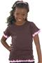 LAT Sportswear Girls Baby Rib Double Ruffle Tees