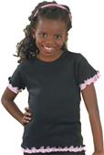 LAT Sportswear Girls Baby Rib Double Ruffle Tees