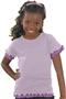 LAT Sportswear Girls Baby Rib Double Ruffle Tees