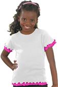 LAT Sportswear Girls Baby Rib Double Ruffle Tees