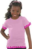 LAT Sportswear Girls Baby Rib Double Ruffle Tees